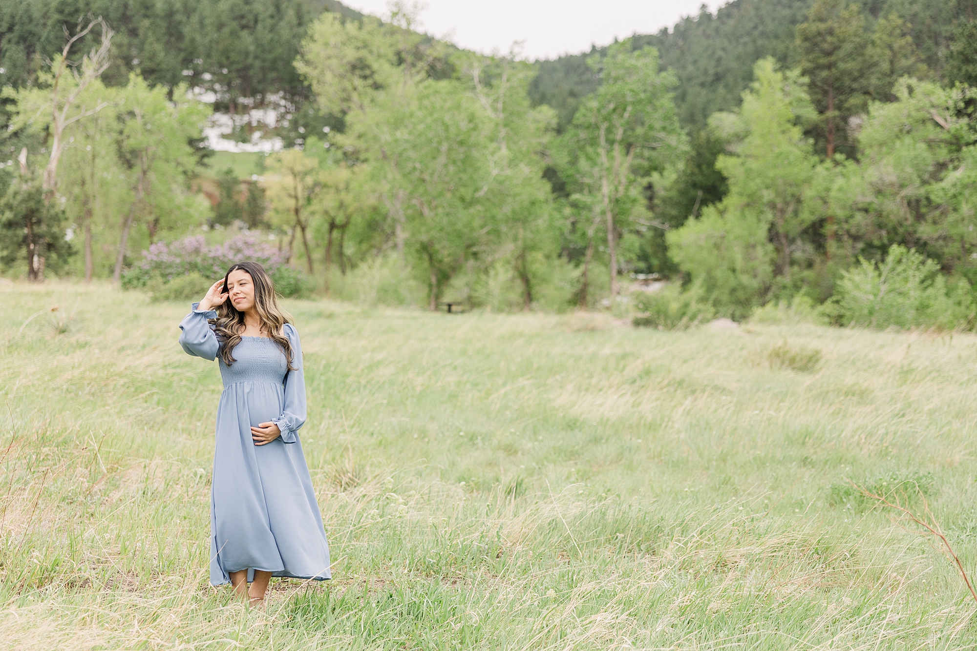 stunning mom to be during Boulder CO maternity session