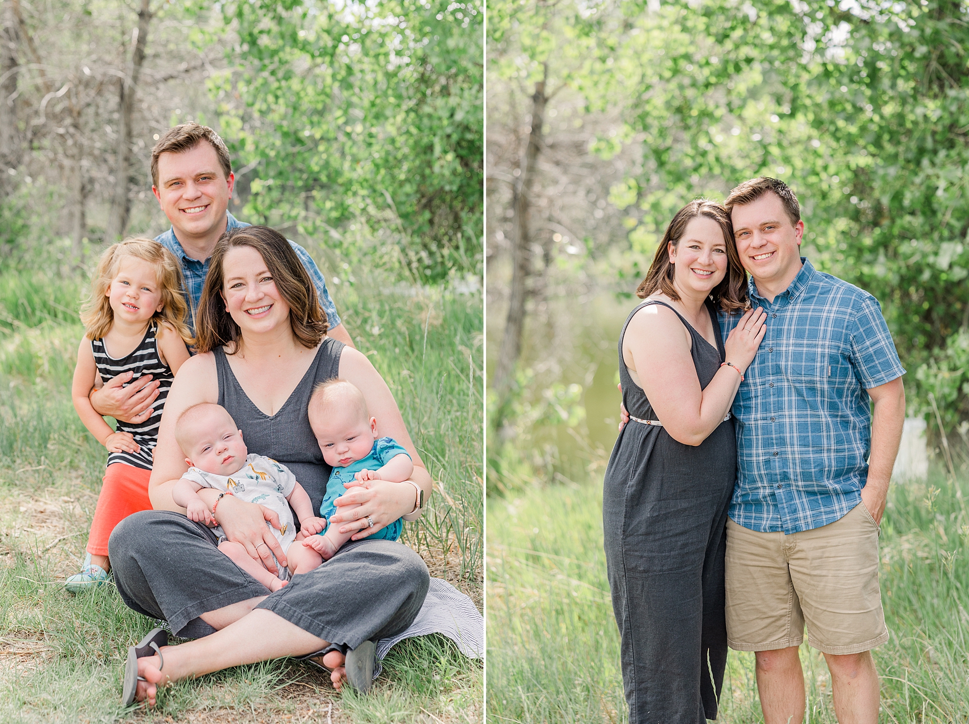 family of 5 during Father's Day Mini Sessions at Golden Ponds | Longmont, CO Family Photographer