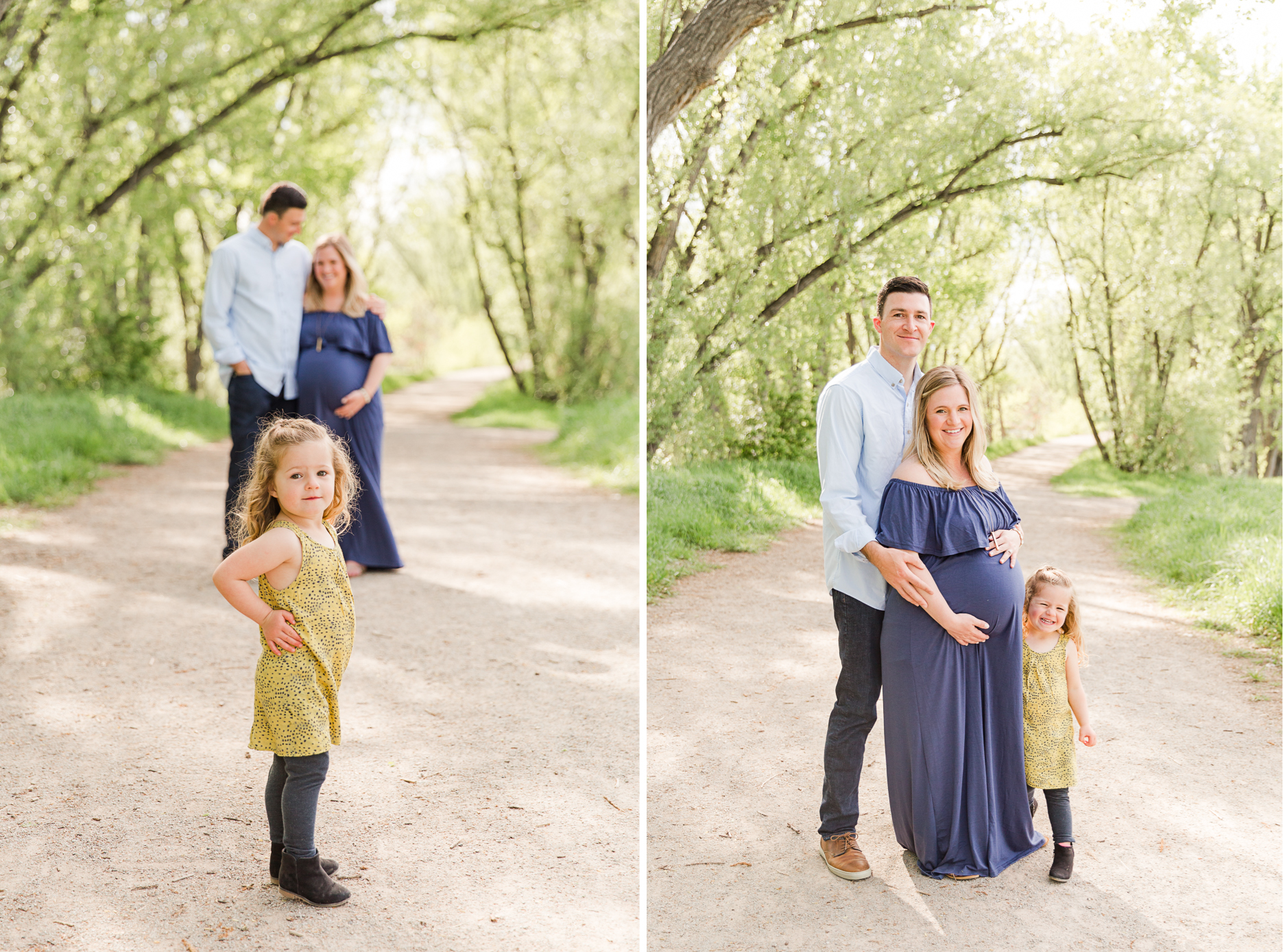 toddler poses with family in Longmont CO