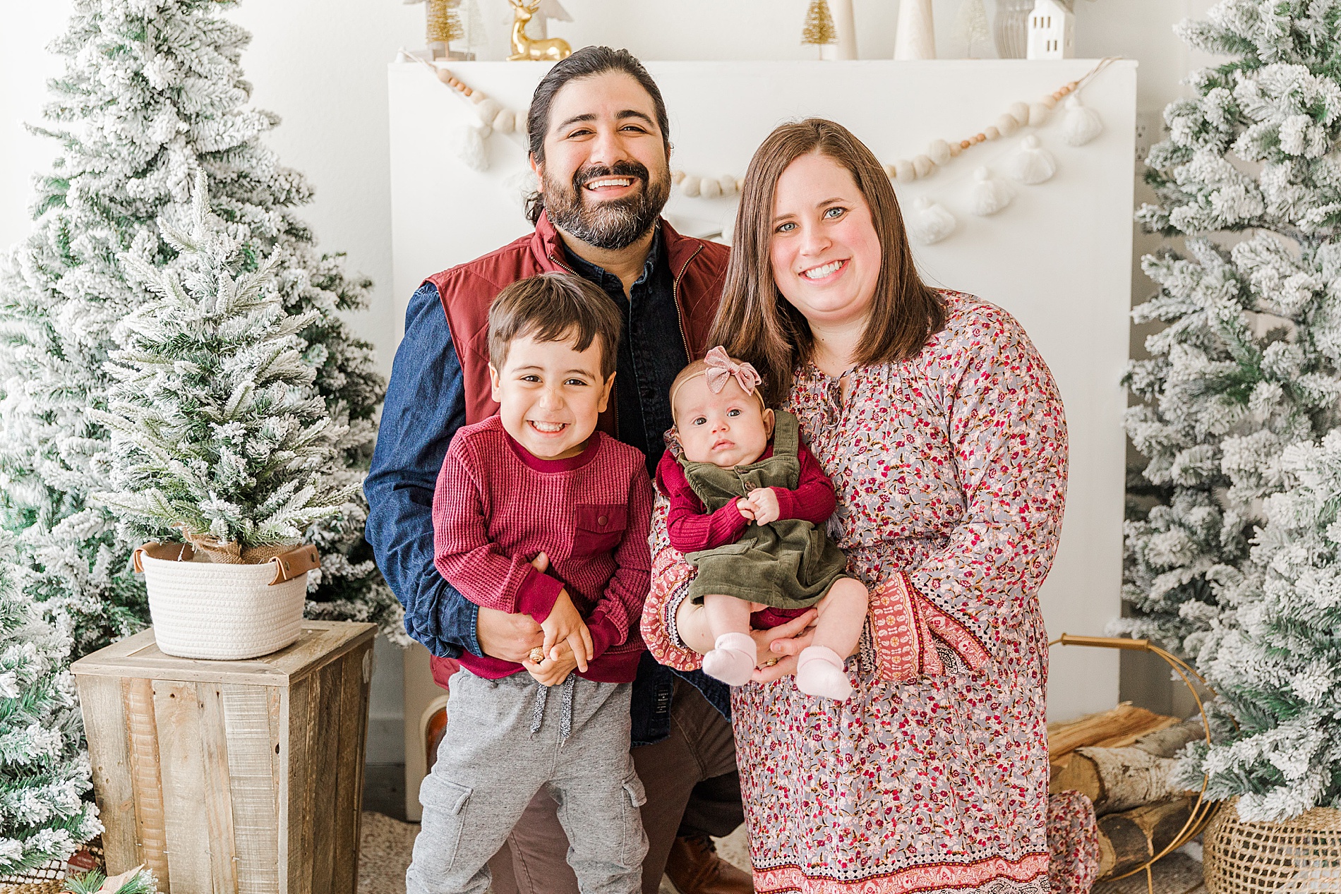 family of four during CO Christmas mini session