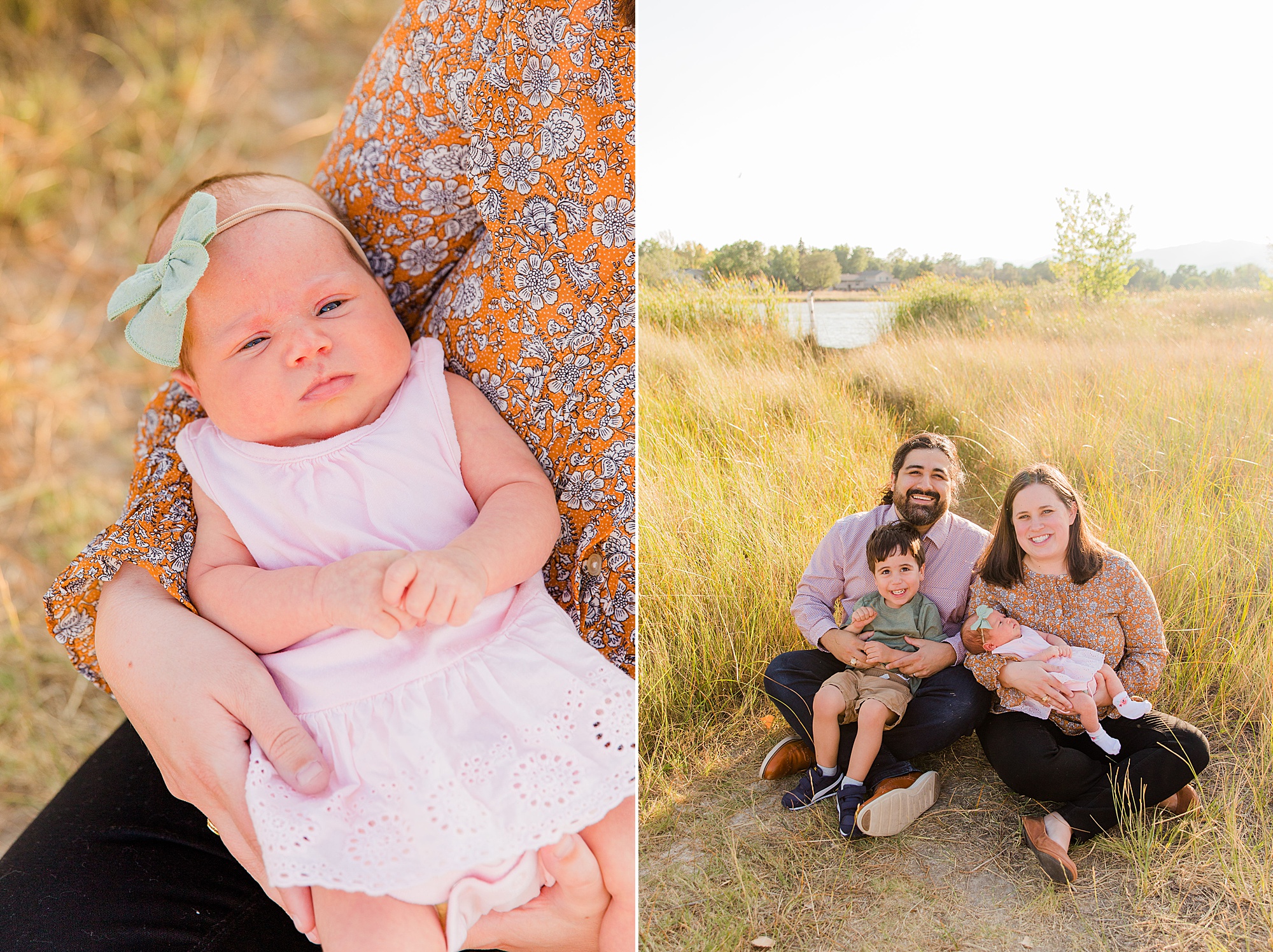 new family of four during Fall Family Mini Sessions in Longmont Colorado