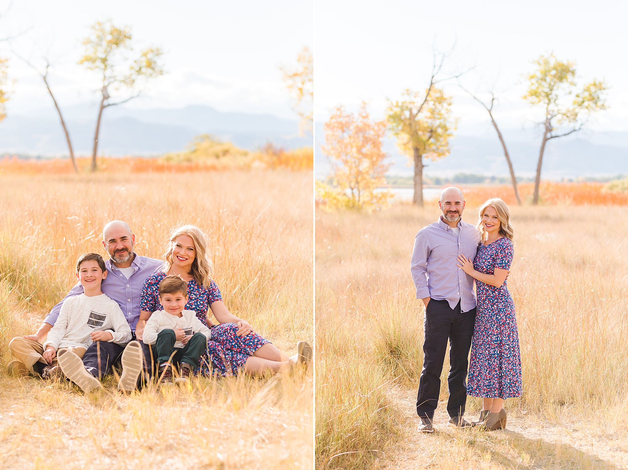 fall family photos at McIntosh Lake in Longmont CO