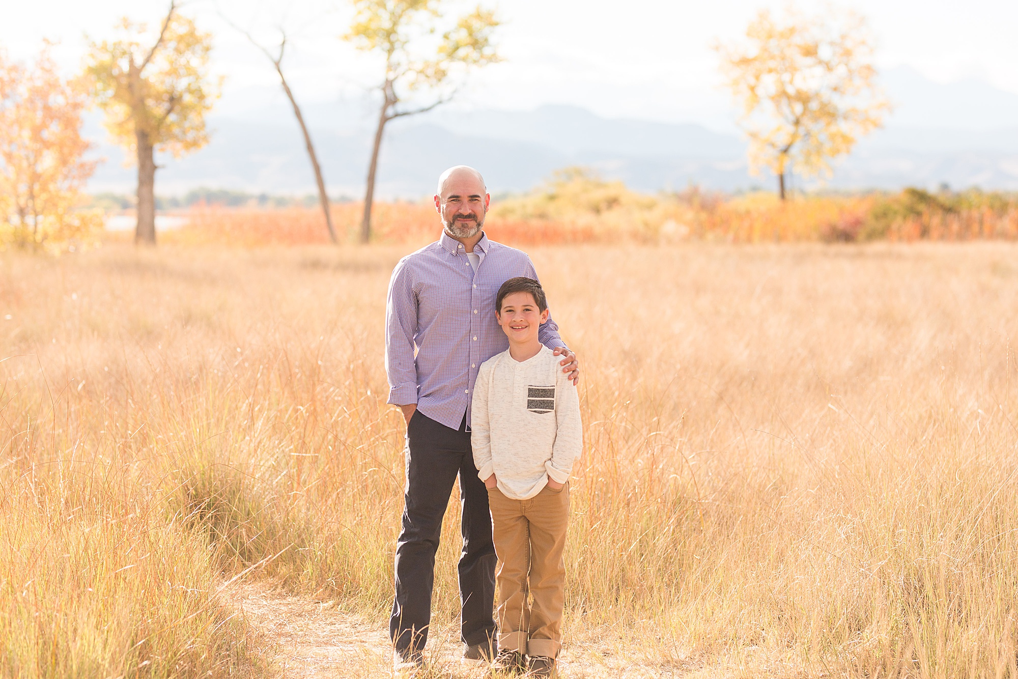 father and son during Fall Family Mini Sessions in Longmont Colorado