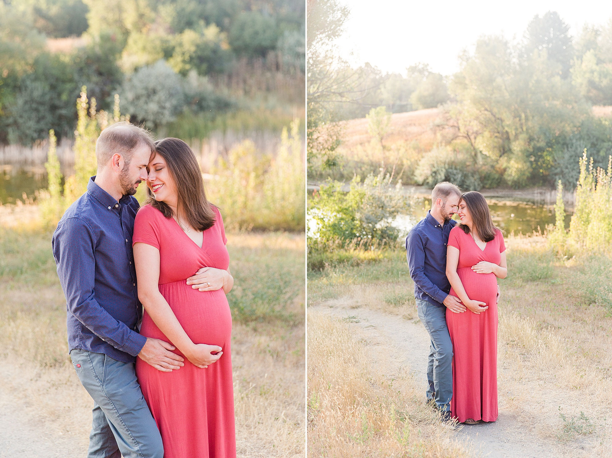 expectant parents capture maternity portraits in Majestic View Park in Arvada, Colorado