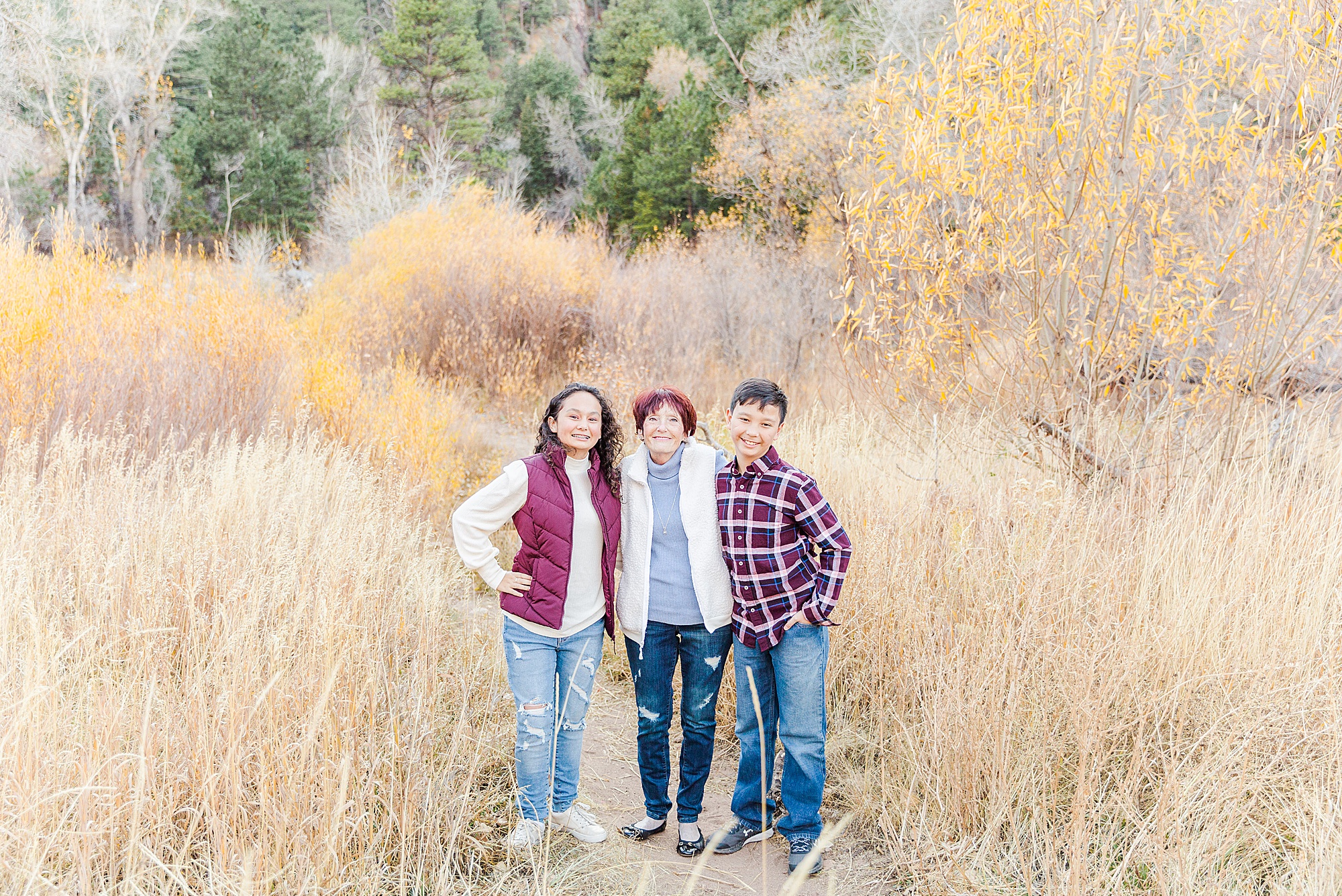 grandma with her grandkids at Buckingham Park Family Session in Boulder, CO