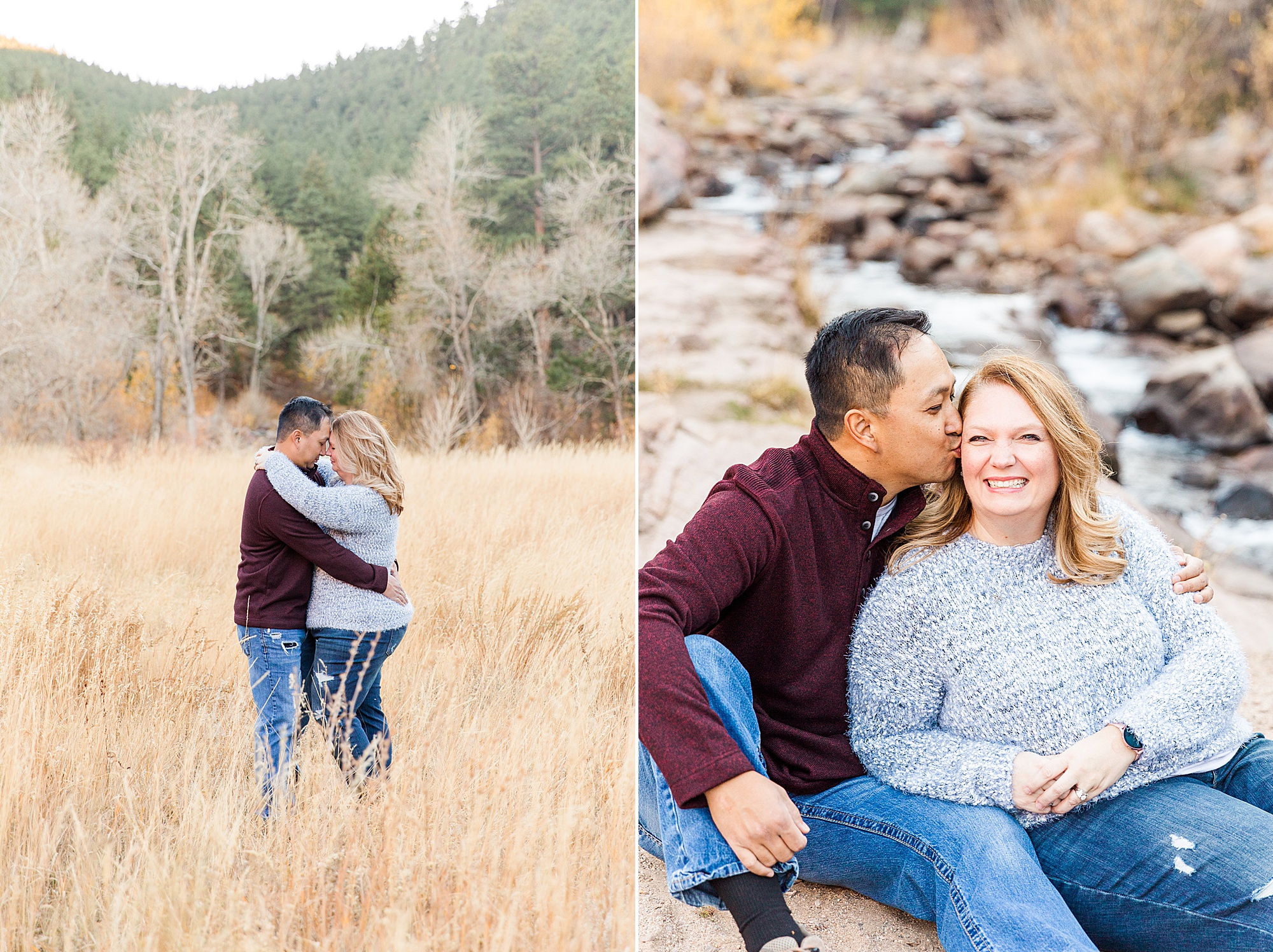 husband and wife at family session in Boulder, CO