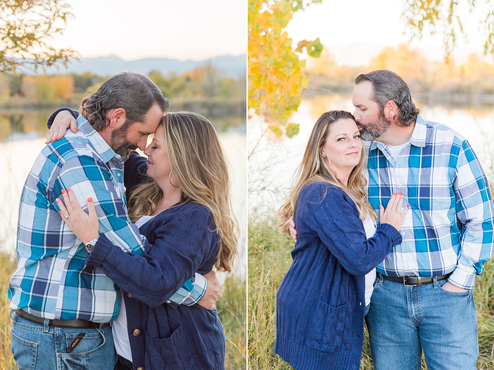 couple during fall family session in Longmont CO