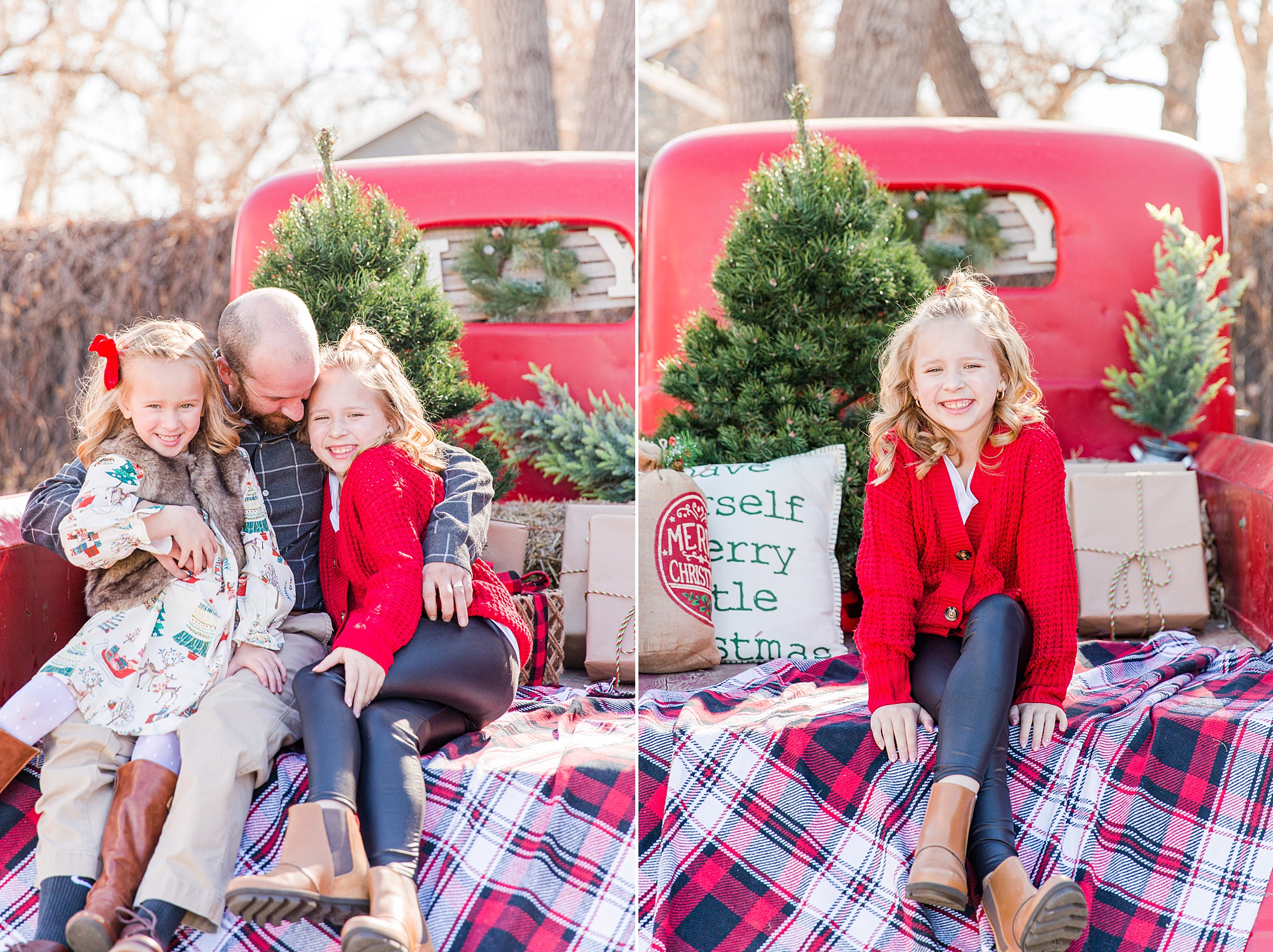 Christmas themed mini sessions on a farm in CO