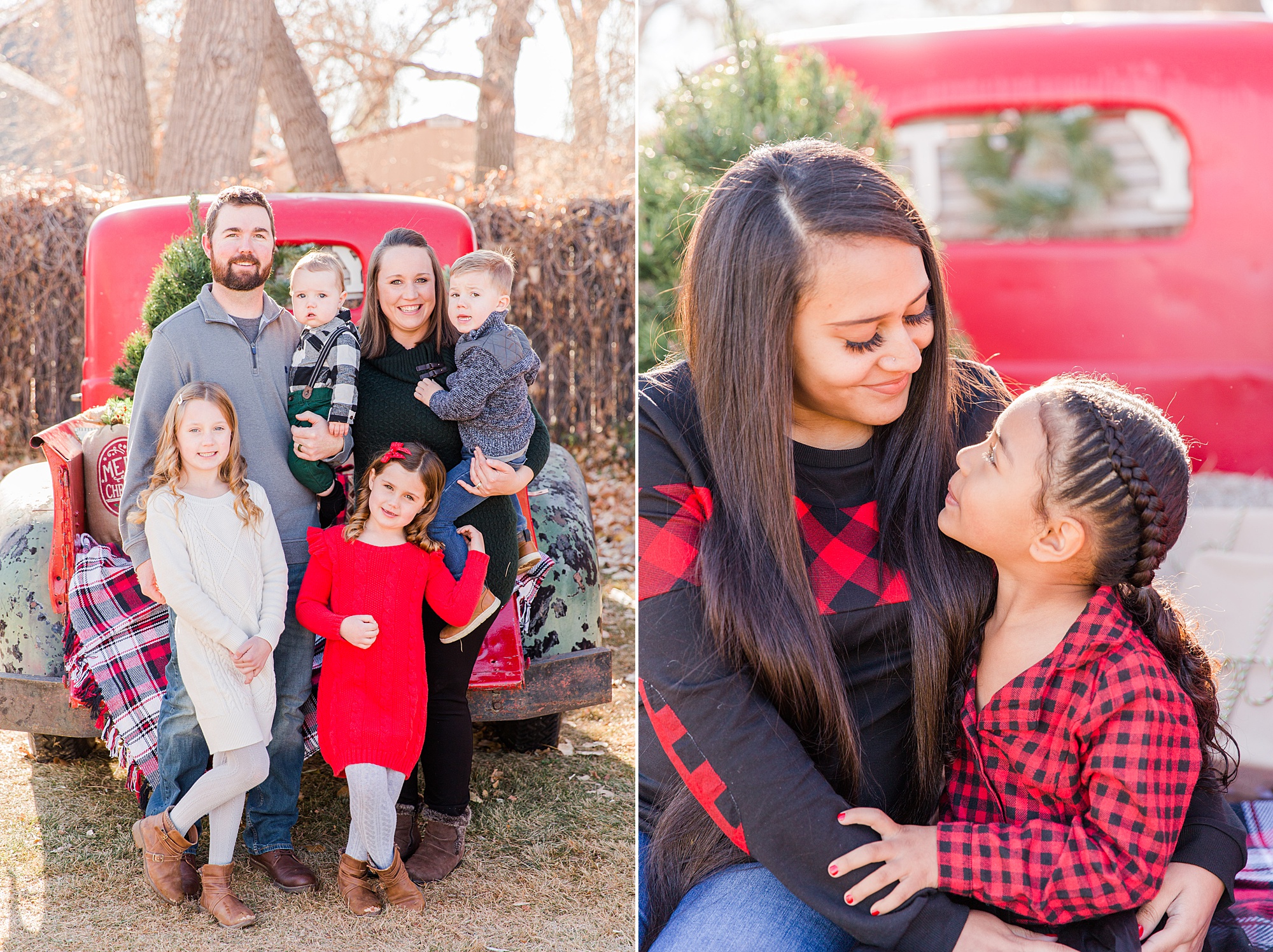 seasonal mini sessions featuring red truck