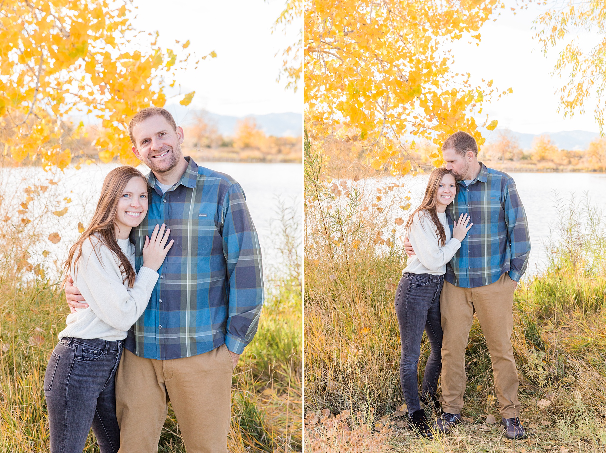 fall portraits of husband and wife