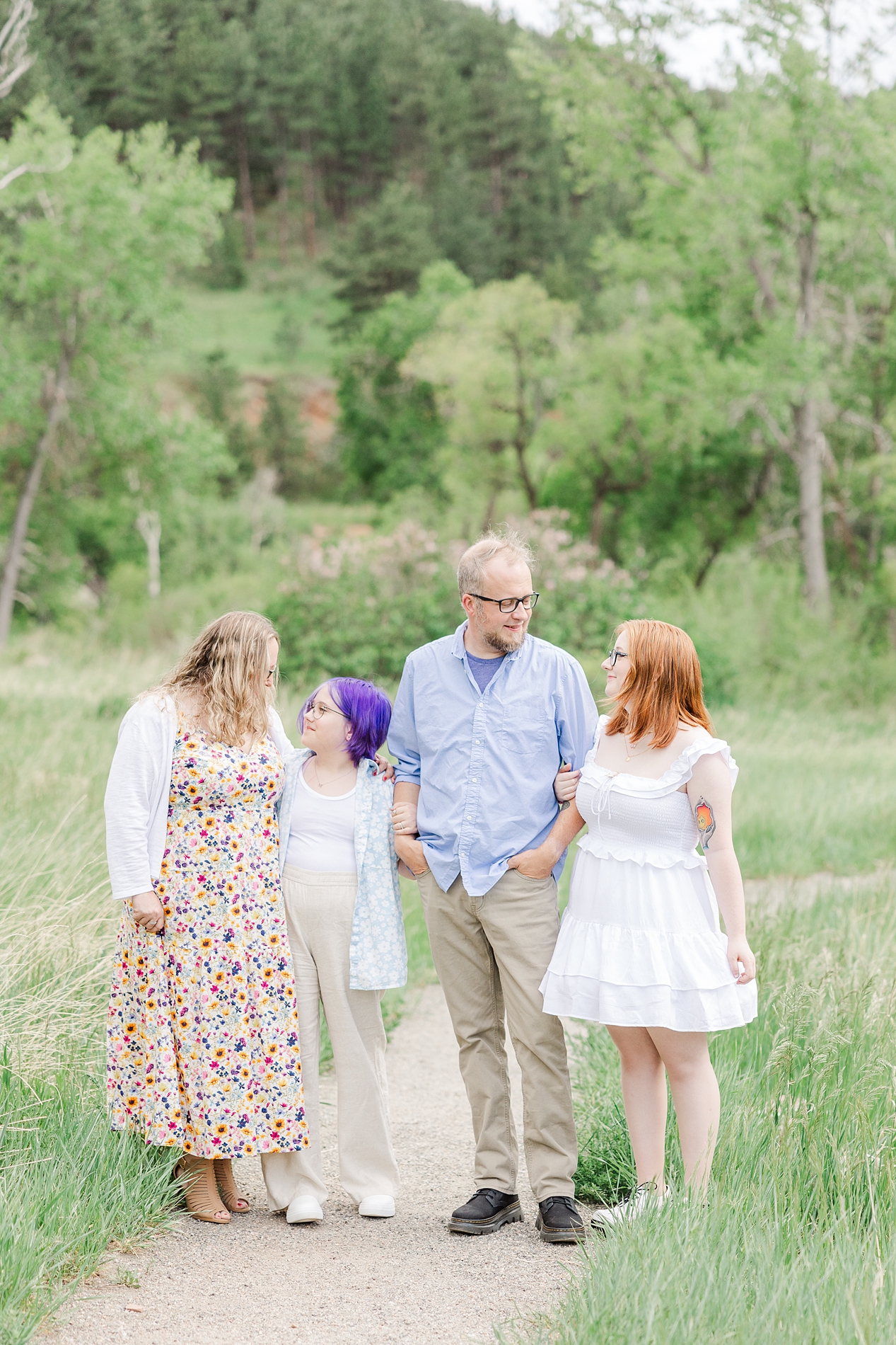 family of four during Buckingham Park Family Sessions in Boulder, CO