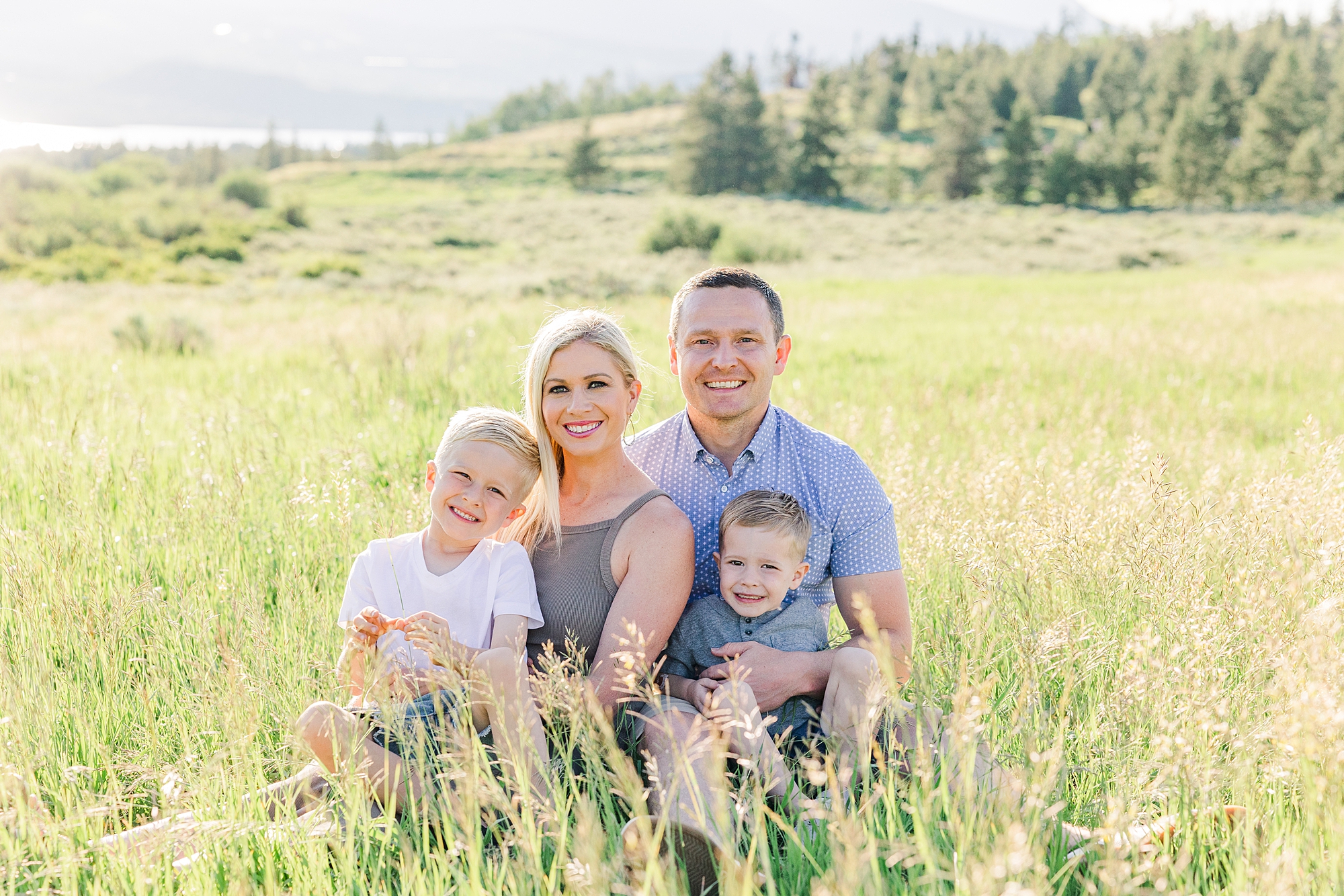 Family of four during Scenic Dillon CO Extended Family Session