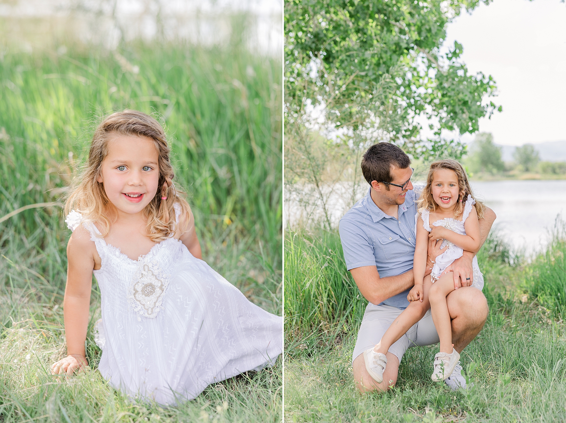 dad with his daughter during Father's Day Mini Sessions at Golden Ponds
