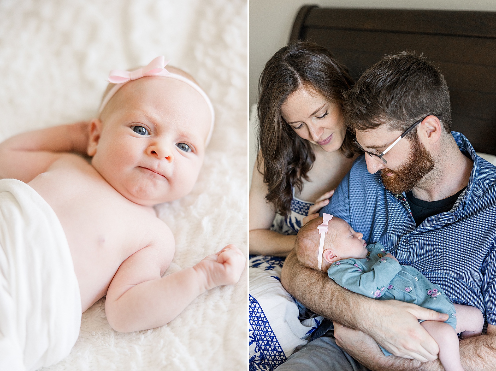 In-home Family Newborn Session in Longmont, CO with family of three