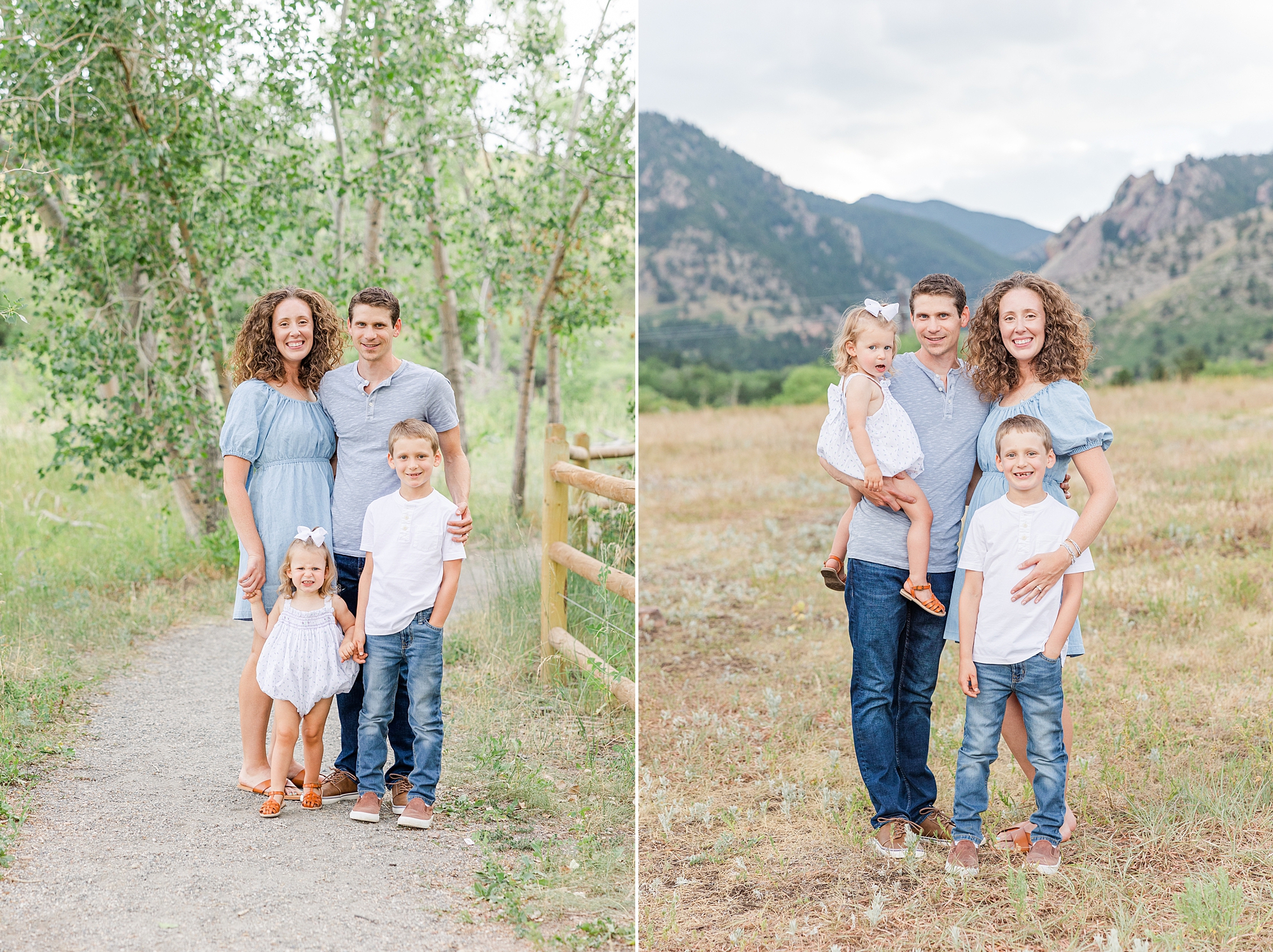 family of four in Boulder, CO for summer family session