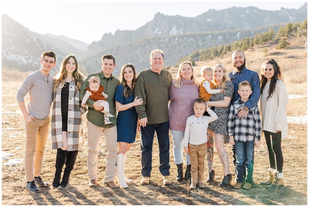 Cohen Extended Family Session at South Mesa Trailhead in Boulder, CO last November