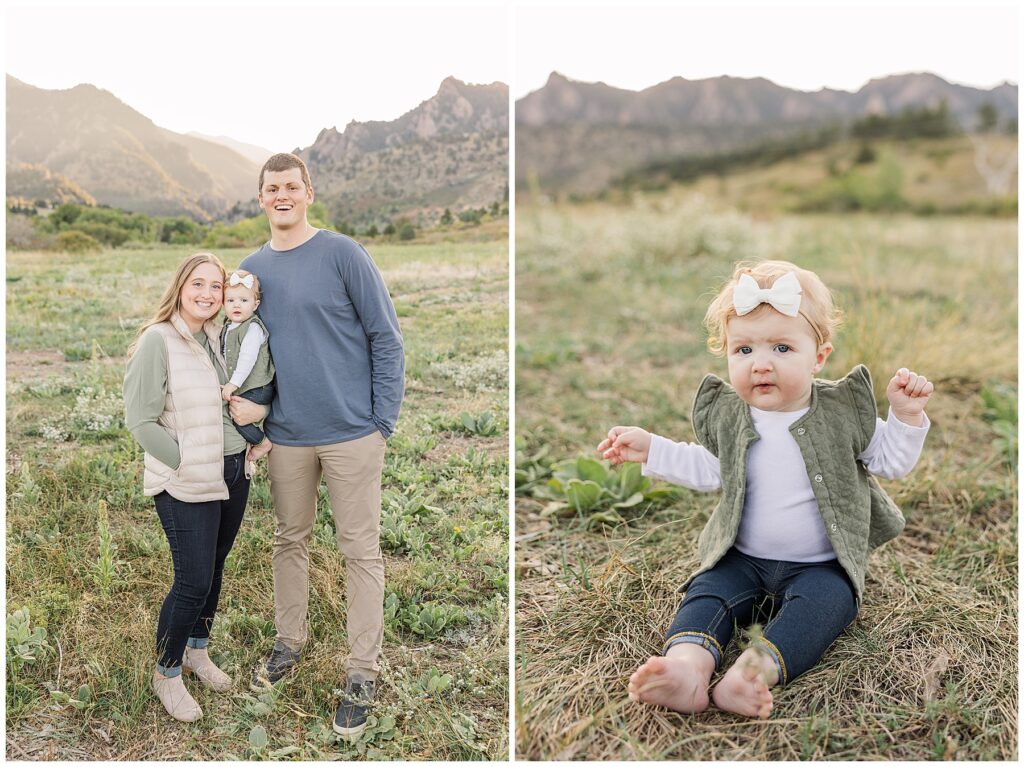 Baby girl poses for a close up during fall family photos