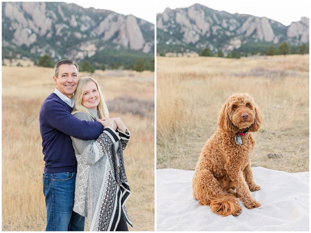 Couple stand sideways during family photos with northern CO photographer Catherine Chamberlain