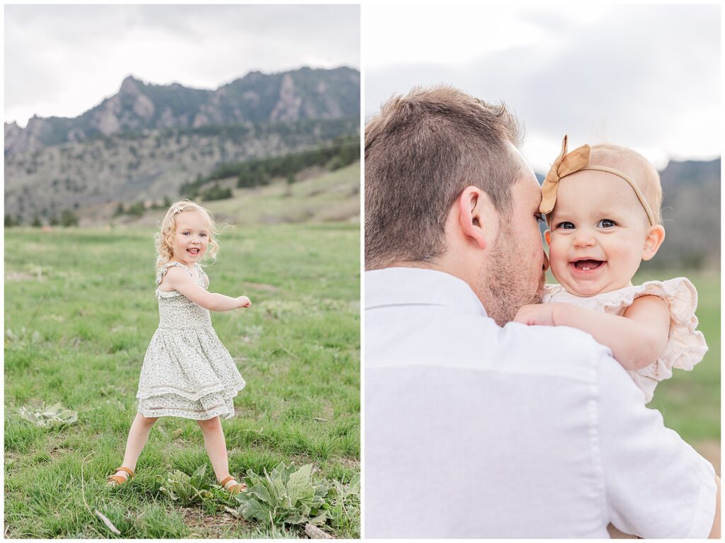 Little girl poses at the South Mesa Trailhead in Boulder for a blog feature on a Style Guide for Mother’s Day