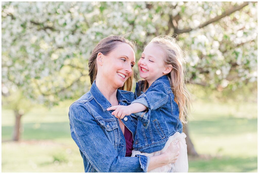 Mother and daughter pose for light and airy outdoor photos in Northern Colorado