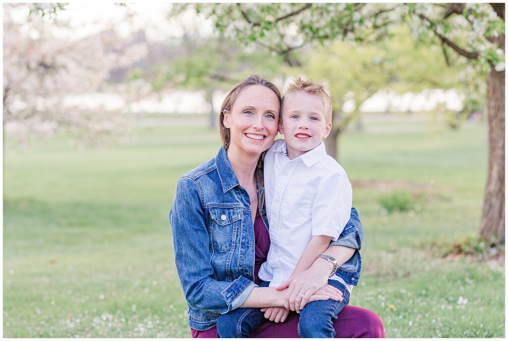 Mother and son pose for family photos with Catherine Chamberlain Photography