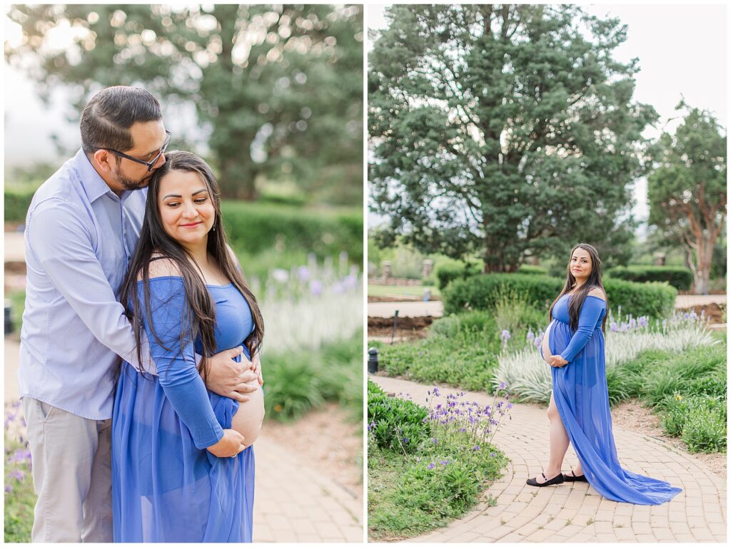 Pregnant mother poses for maternity pictures featured in a blog about the ideal time to take maternity photos by Catherine Chamberlain Photography