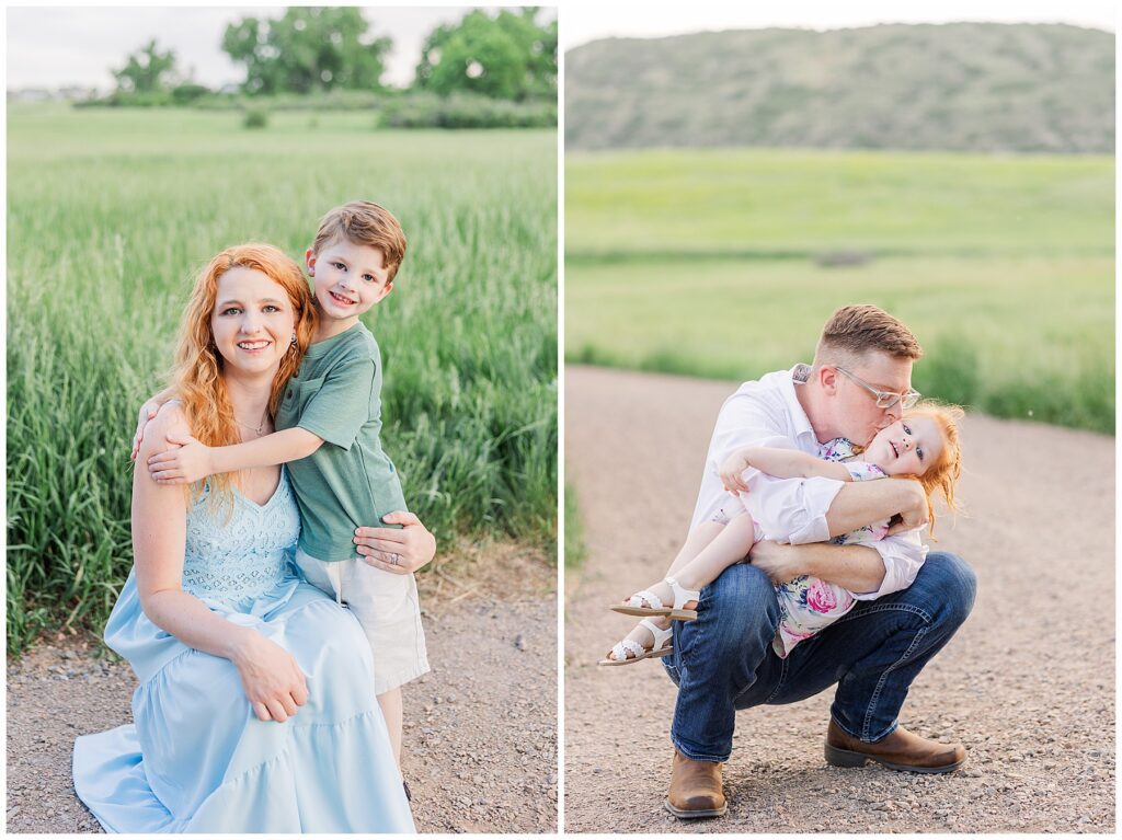 Mom hugs son as he hold her as well and are featured on a blog by Catherine Chamberlain titled Creating a Cohesive Look: Tips for Styling Your Extended Family Session