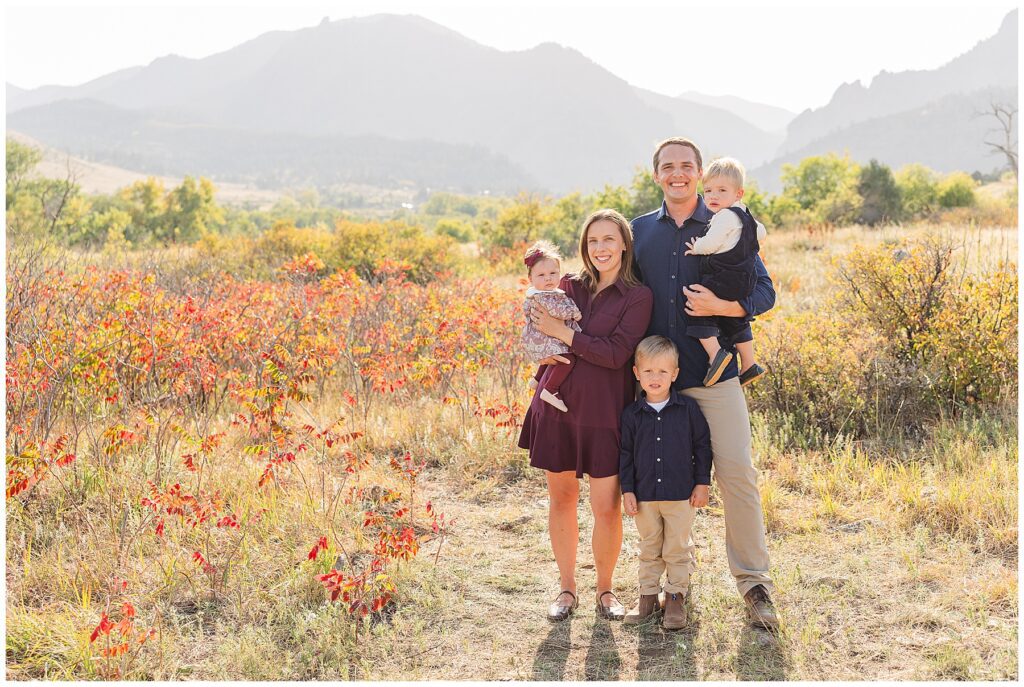 Family of four pose for Catherine Chamberlain Photography