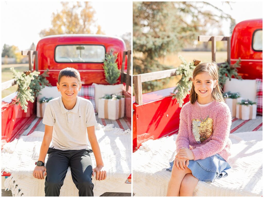 Kids smile for the camera in Louisville, Colorado