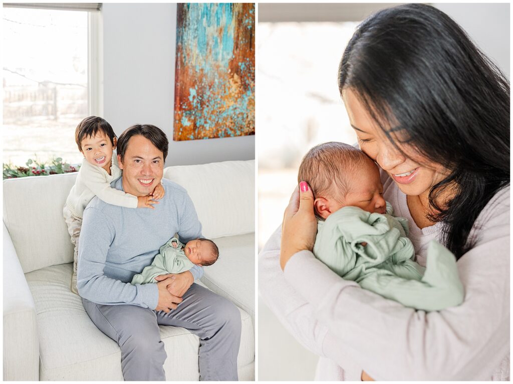 In-home light and airy newborn session in Longmont, CO