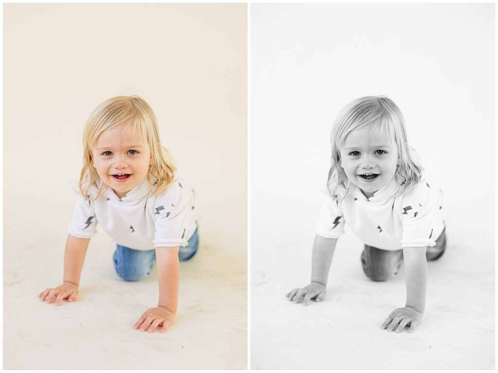 Kid poses for personality portraits at Sugarhill Studio in Longmont, CO