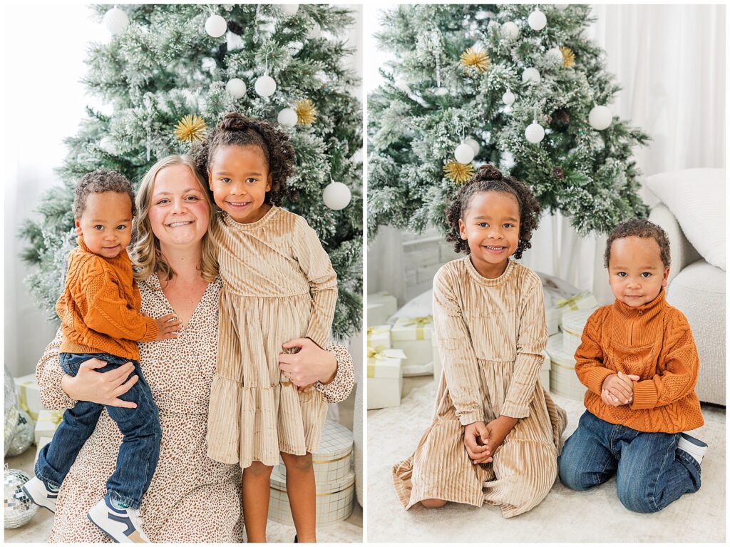 Studio Christmas mini session with family photographer Catherine Chamberlain of Longmont, Colorado with Catherine Chamberlain Photography Christmas Family Session