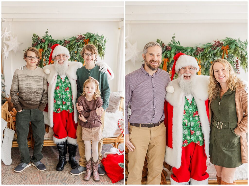 Colorado mini session with Santa at Sugarhill Studio in Longmont with light and airy family photographer Catherine Chamberlain of Catherine Chamberlain Photography based in Northern Colorado