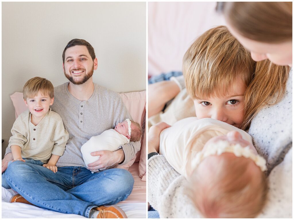 Light and airy family photographer Catherine Chamberlain captures in-home newborn photos in Denver, Colorado