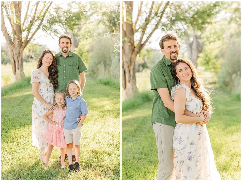 Light and airy family photos with couple in Colorado for family sessions