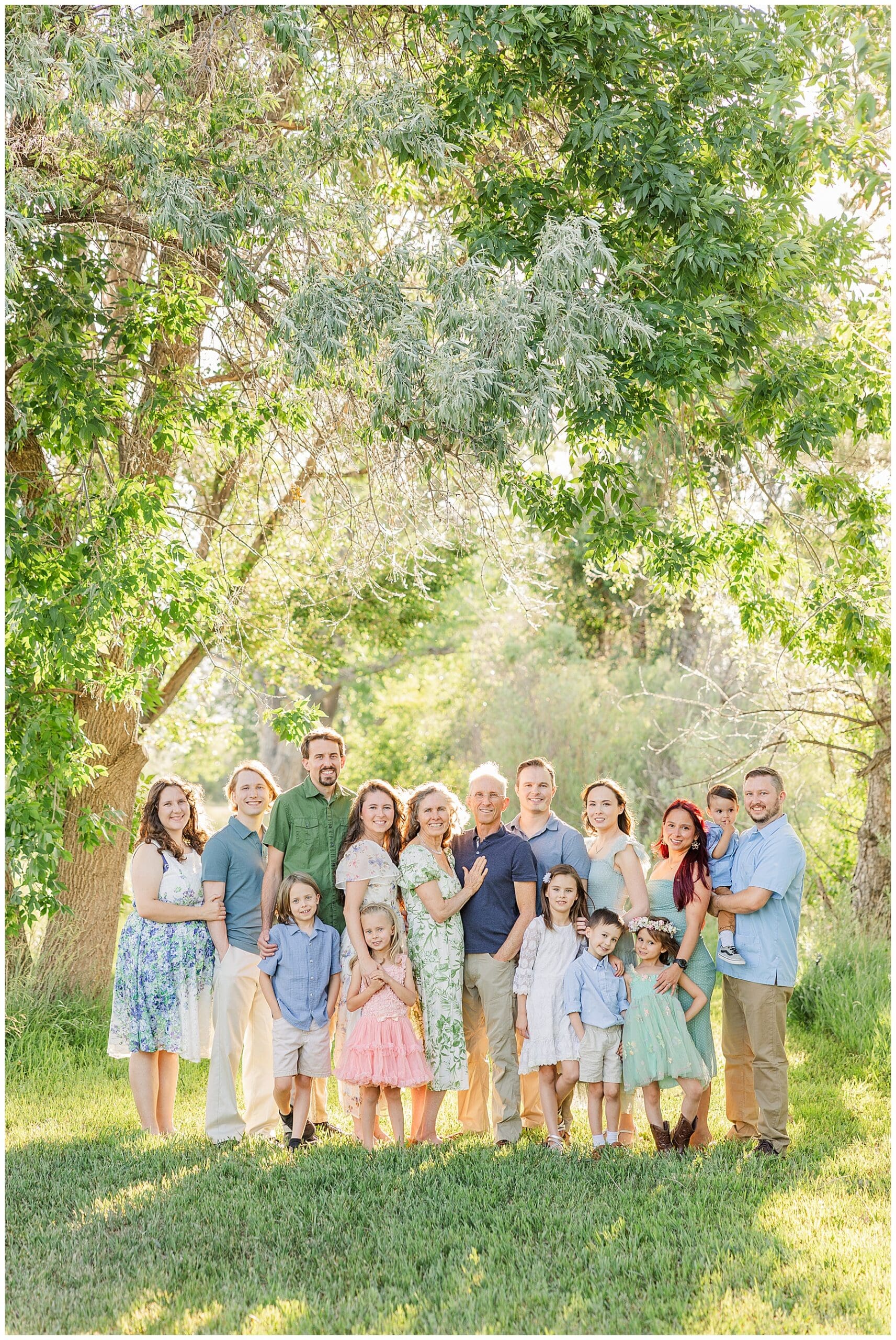Extended Family with trees Clarity Is the Confidence You Have Been Looking For with Catherine Chamberlain Photography based in Longmont, CO